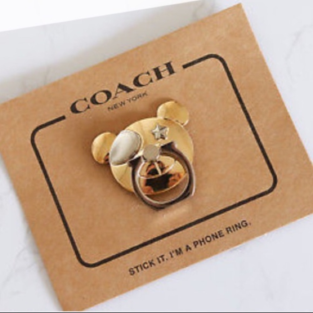 COACH SIGNATURE BEAR PHONE RING